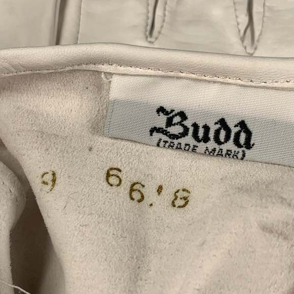 BUDD Size 9 White Leather Gloves - Picture 4 of 4